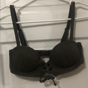 Army Green L.A. Hearts lace up front bikini top